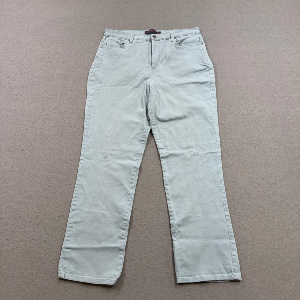 Gloria Vanderbilt Amanda Jeans Womens 14 Light Blue Denim Straight Leg High Rise